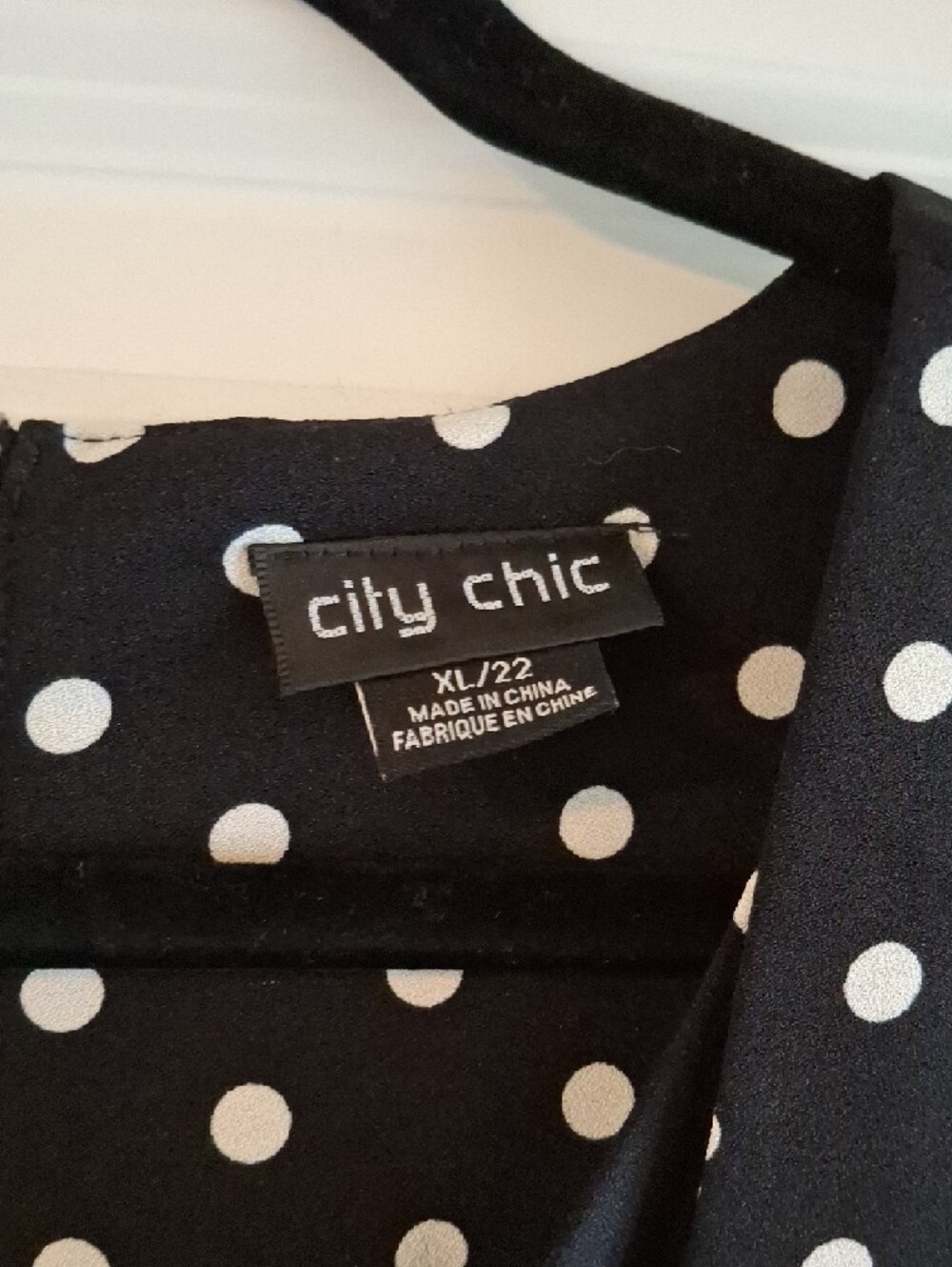 City Chic Black and White Polka Dot Dress With Belt - Picture 2 of 7